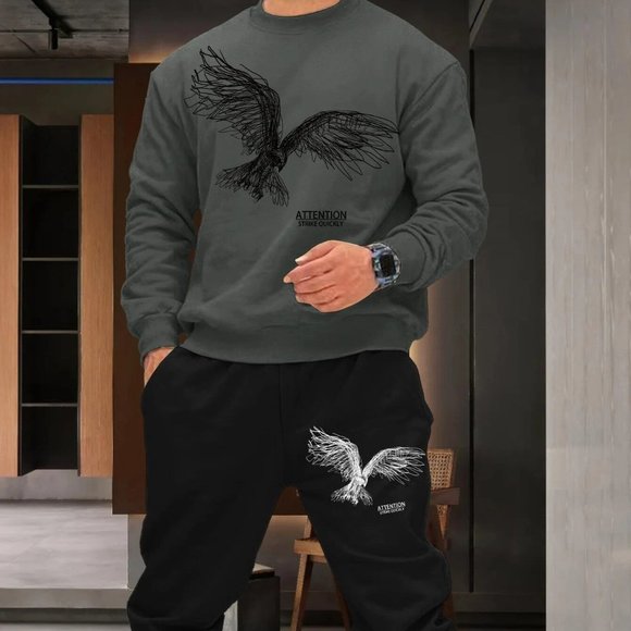 . Other - Grey And Black Mens Pullover & Drawstring Sweatpants